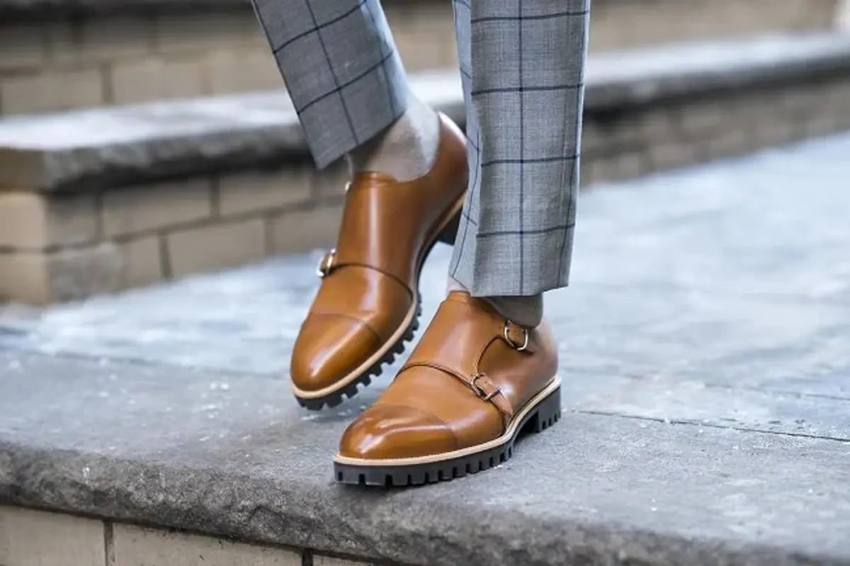 Top 96+ imagen brown monk strap shoes outfit
